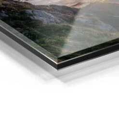 Berggipfel Im Sonnenaufgang 22 Berggipfel Im Sonnenaufgang -Artmind 1023 wandbild artmind acrylglas galerie bond detail acryl