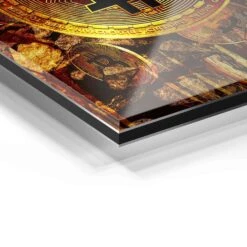 Bitcoin - Goldbarren 23 Bitcoin - Goldbarren -Artmind 1303 wandbild artmind acrylglas galerie bond detail acryl
