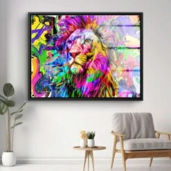 Colorful Lion King 19 Colorful Lion King -Artmind 1569 5 kunstwerk wandbild leinwand canva artmind kunst kaufen