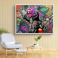 Gorilla 20 Gorilla -Artmind 3028 8 kunstwerk wandbild leinwand canva artmind kunst kaufen