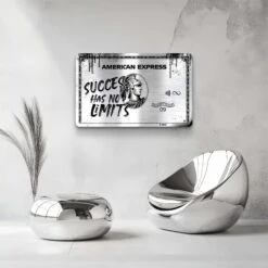 Unlimited Success 13 Unlimited Success -Artmind Wandbild Freiform Chrome Edition American Express Karte Silber Gebuerstet.webp 4