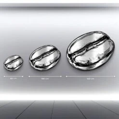 Art Of Aroma 13 Art Of Aroma -Artmind Wandbild Freiform Chrome Edition Kaffeebohne Silber Gebuerstet 5