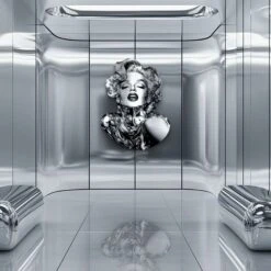 Liquid Glamour 12 Liquid Glamour -Artmind Wandbild Freiform Chrome Edition Marilyn Monroe Silber Gebuerstet 3
