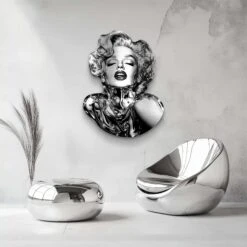 Liquid Glamour 13 Liquid Glamour -Artmind Wandbild Freiform Chrome Edition Marilyn Monroe Silber Gebuerstet 4