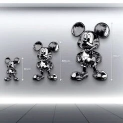 Chrome Icon 15 Chrome Icon -Artmind Wandbild Freiform Chrome Edition Mickey Mouse Silber Gebuerstet 4