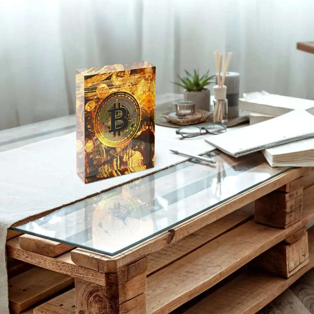 Acrylblock - Bitcoin - Goldbarren 5 Acrylblock - Bitcoin - Goldbarren – Bild 3