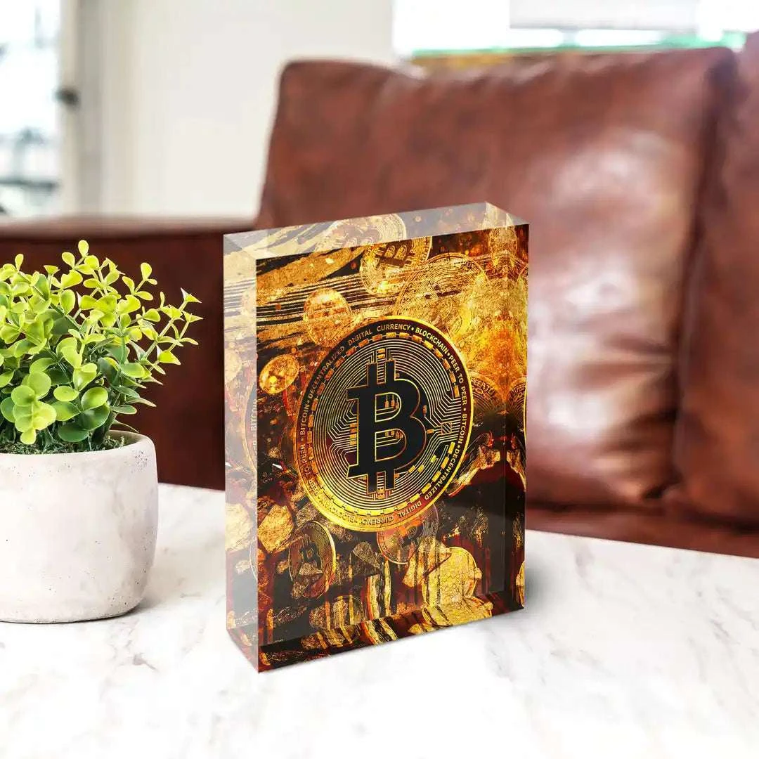 Acrylblock - Bitcoin - Goldbarren 6 Acrylblock - Bitcoin - Goldbarren – Bild 4