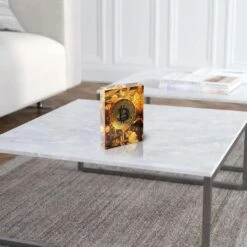 Acrylblock - Bitcoin - Goldbarren 11 Acrylblock - Bitcoin - Goldbarren -Artmind acrylblock bitcoin gold kunstwerk artmind 3
