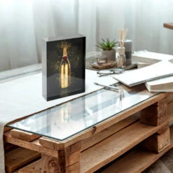 Acrylblock - Golden Pearl I 7 Acrylblock - Golden Pearl I -Artmind acrylblock champagner gold 1