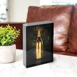 Acrylblock - Golden Pearl I 6 Acrylblock - Golden Pearl I -Artmind acrylblock champagner gold 2