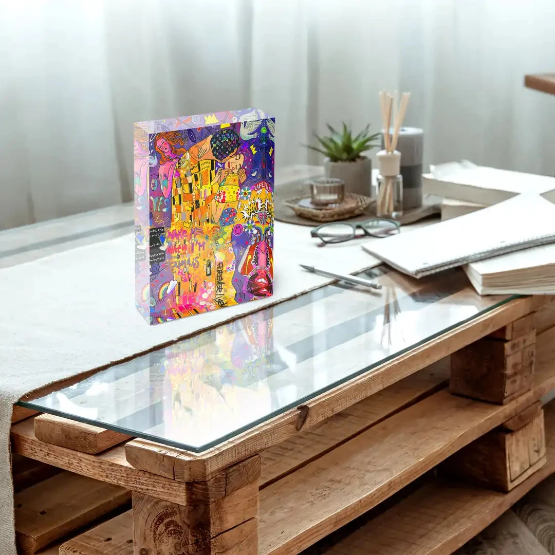 Acrylblock - Klimt Kiss 5 Acrylblock - Klimt Kiss – Bild 3