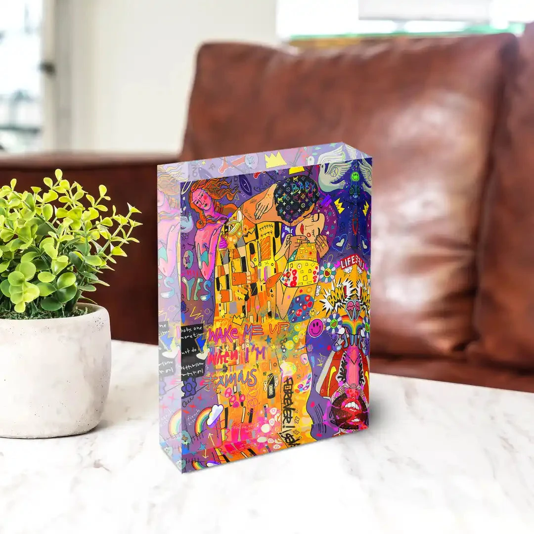 Acrylblock - Klimt Kiss 4 Acrylblock - Klimt Kiss – Bild 2