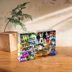 Acrylblock - Stupid People 8 Acrylblock - Stupid People -Artmind acrylblock mickey pop art kunstwerk 3
