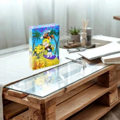 Acrylblock - A Day At The Beach 8 Acrylblock - A Day At The Beach -Artmind acrylblock richi rich monopoly man pop art 2