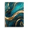 Golden Blocean I 1 Golden Blocean I -Artmind artmind xxl wandbild goldenes petroleum muster leinwandbild gerahmt brushed