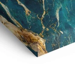 Golden Blocean I 23 Golden Blocean I -Artmind artmind xxl wandbild goldenes petroleum muster leinwandbild gerahmt detail leinwand