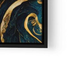 Golden Blocean I 24 Golden Blocean I -Artmind artmind xxl wandbild goldenes petroleum muster leinwandbild gerahmt lwrs