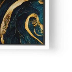 Golden Blocean I 25 Golden Blocean I -Artmind artmind xxl wandbild goldenes petroleum muster leinwandbild gerahmt lwrw