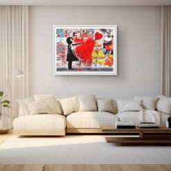 Flying Love - Galerieabzug 10 Flying Love - Galerieabzug -Artmind banksy pop art wandbild artmind poster 1