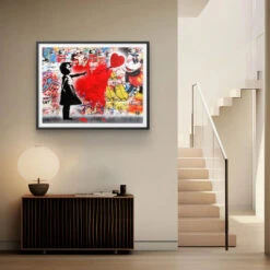 Flying Love - Galerieabzug 11 Flying Love - Galerieabzug -Artmind banksy pop art wandbild artmind poster 2