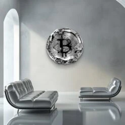 Silver Bitcoin 13 Silver Bitcoin -Artmind bitcoin wandbild chrome edition artmind artwork 1