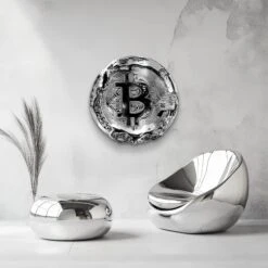 Silver Bitcoin 11 Silver Bitcoin -Artmind bitcoin wandbild chrome edition artmind artwork 3