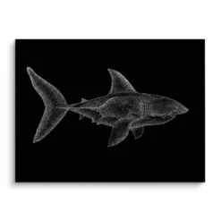 Shark 16 Shark -Artmind dot painting galerie wandbild hai shark brushed