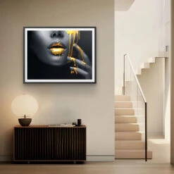 Artmind -Artmind goldene lippen wandbild artmind poster 2