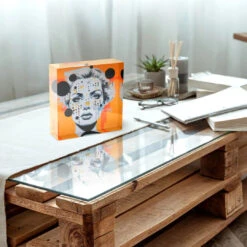 Acrylblock - Orange Points 8 Acrylblock - Orange Points -Artmind kunstwerk pop art acrylblock artmind 4