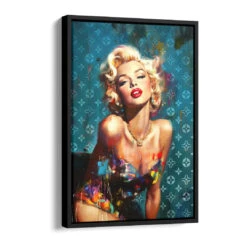 Timeless 17 Timeless -Artmind marilyn monroe glamour edel blau artmind wandbild schattenfugenrahmen