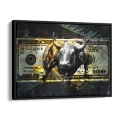 Wall Street Bull 18 Wall Street Bull -Artmind motivationsbild boerse dollar artmind detail schattenfugenrahmen