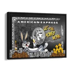 Let The Money - Black Edition 17 Let The Money - Black Edition -Artmind motivationsbild bugs bunny schwarze american express schattenfugenrahmen