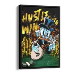 Hustle To Win 17 Hustle To Win -Artmind motivationsbild dagobert hustle to win schattenfugenrahmen