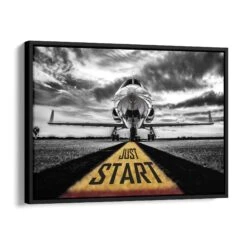 Just Start 17 Just Start -Artmind motivationsbild flugzeug just start schattenfugenrahmen