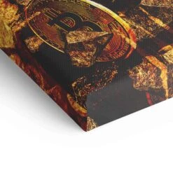 Bitcoin - Goldbarren 21 Bitcoin - Goldbarren -Artmind motivationsbild goldener bitcoin detail leinwand