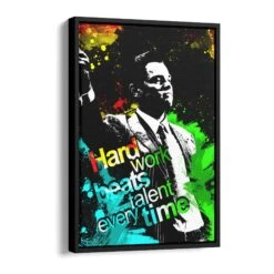 Hard Work Beats Talent 17 Hard Work Beats Talent -Artmind motivationsbild hard work beats talent schattenfugenrahmen