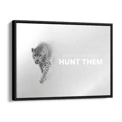 Hunt Your Goals 17 Hunt Your Goals -Artmind motivationsbild jaguar schattenfugenrahmen