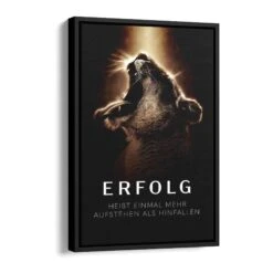 Erfolg Heißt 18 Erfolg Heißt -Artmind motivationsbild loewin erfolg heist einmal mehr aufstehen schattenfugenrahmen