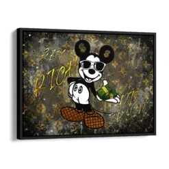 Gold - Rich 16 Gold - Rich -Artmind motivationsbild micky maus get rich schattenfugenrahmen
