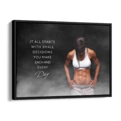 Everyday -Artmind motivationsbild mit sportlerin schattenfugenrahmen