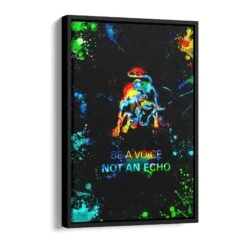 Be A Voice 18 Be A Voice -Artmind motivationsbild stier splash schattenfugenrahmen