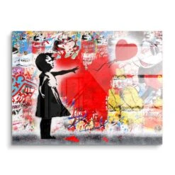 Flying Love 16 Flying Love -Artmind pop art wandbild girl with ballon acryl