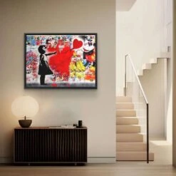 Flying Love 19 Flying Love -Artmind pop art wandbild girl with ballon banksy artmind kunstwerk 4