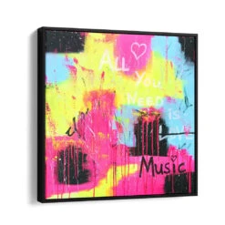 All You Need Is Music 17 All You Need Is Music -Artmind wandbild all you need is music kunst kaufen bei artmind schattenfugenrahmen