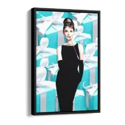 Present For Audrey -Artmind wandbild audrey by tiffany kunst kaufen bei artmind schattenfugenrahmen