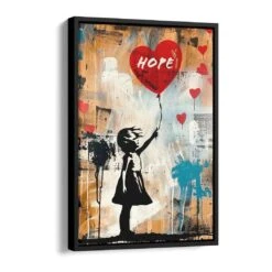 Hope 16 Hope -Artmind wandbild banksy girl artwork artmind schattenfugenrahmen