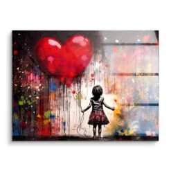 Grande Luce 16 Grande Luce -Artmind wandbild banksy maedchen luftballon kunstwerk acryl
