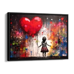 Grande Luce 17 Grande Luce -Artmind wandbild banksy maedchen luftballon kunstwerk schattenfugenrahmen