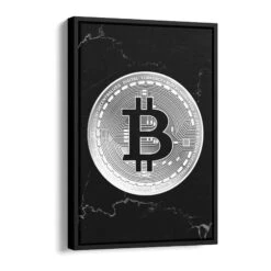 Bitcoin -Artmind wandbild bitcoin silber schattenfugenrahmen