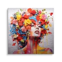 Blumen Frau 15 Blumen Frau -Artmind wandbild blumen frau kunst kaufen bei artmind brushed